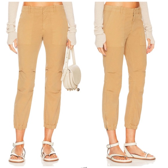 Revolve Nili Lotan Cropped Military Cargo Pant in Camel Tan Size 0